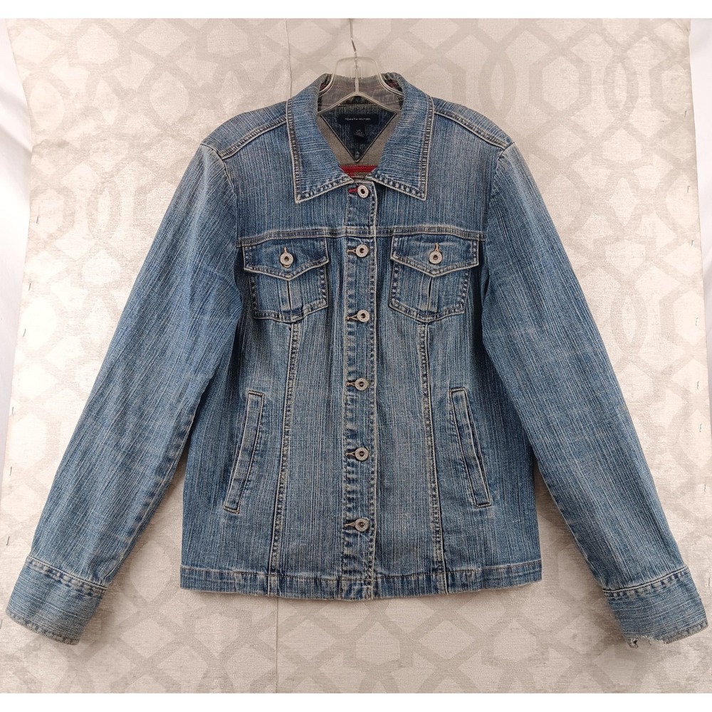 Tommy Hilfiger Denim Jacket Light Wash Women's Large‎ L Jean Jacket *Read